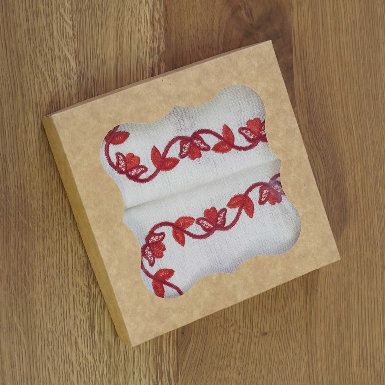 Серветка 50х50 см (червона вишивка) Фото № - 5