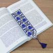 Закладка для книжки Троянди сині (білий льон) Фото № - 2