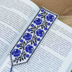 Закладка для книжки Троянди сині (білий льон) Фото № - 4