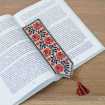 Закладка для книжки Троянди червоні (сірий льон) Фото № - 2
