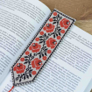 Закладка для книжки Троянди червоні (сірий льон) Фото № - 4
